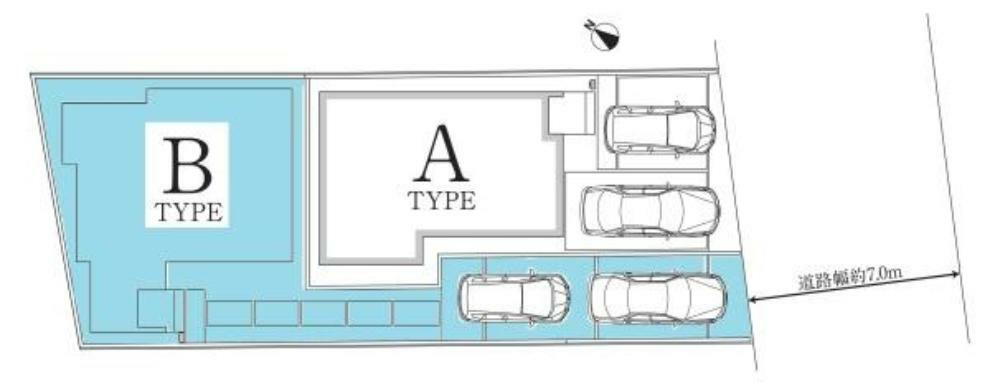 区画図 敷地面積:111.03平米　お車は2台駐車可能です