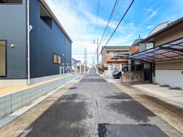 接道状況および現場風景（3号棟側）　【名古屋市守山区大字吉根】