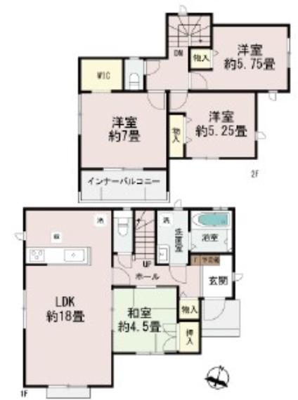 LDKと各居室のつながりが見やすい間取り図
