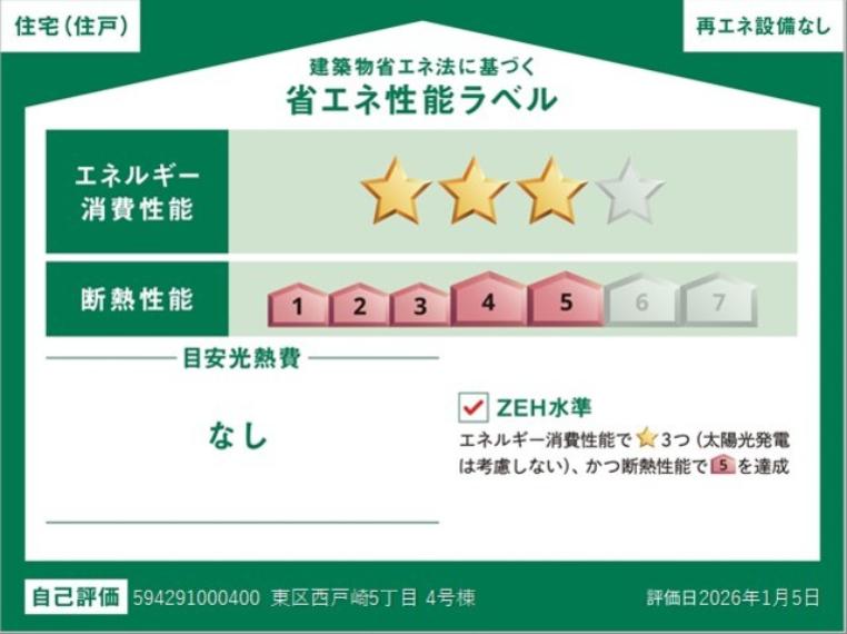 省エネ性能ラベル表示は国土交通省の定める建築物省エネ法に基づいたもので、省エネ性能が高いと「快適性向上」「光熱費削減」など多くのメリットが得られます。