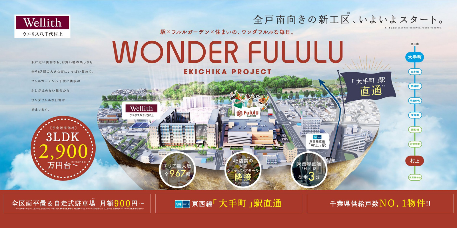 ウエリス八千代村上のメイン画像 | 現地周辺の写真（2022年10月撮影）に完成予想CGを合成したもので実際とは異なります