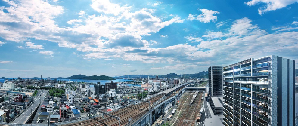 レーベン徳山 ONE LUXEのメイン画像 | 現地周辺の写真に完成予想CGを合成したもので実際とは異なります