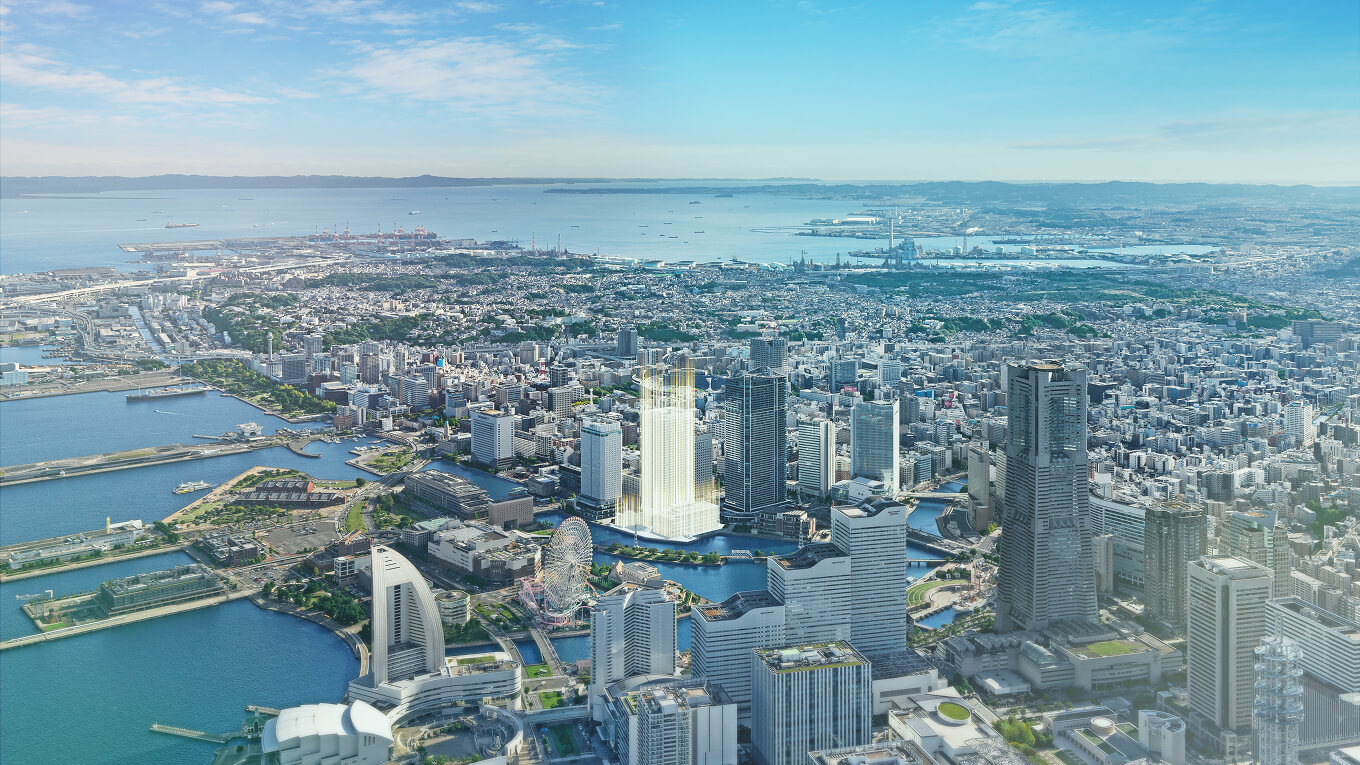 ブランズタワー横浜北仲のメイン画像 | 現地周辺の写真（2024年11月撮影）にCGを合成したもので実際とは異なります