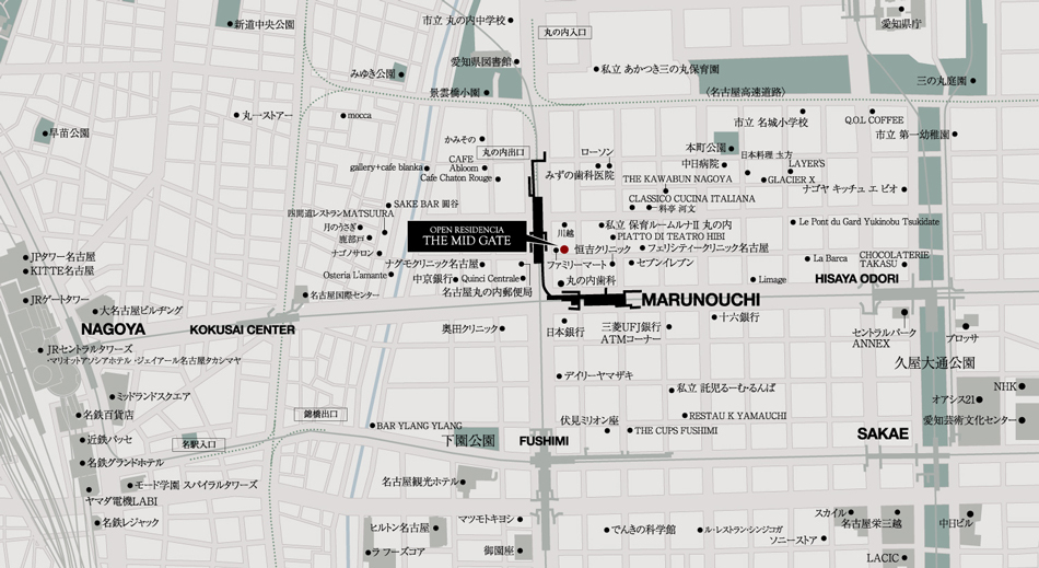 Yahoo 不動産 オープンレジデンシアザ ミッドゲート 名古屋市営地下鉄桜通線 丸の内 駅 徒歩1分 2番出入口 新築マンション 分譲マンション