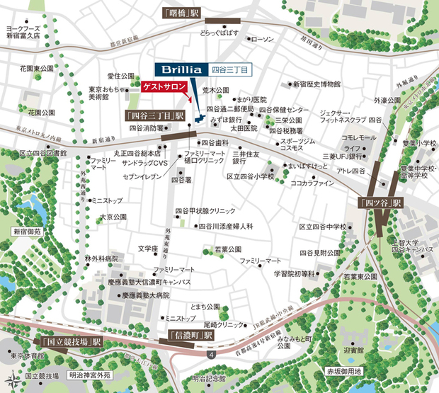 Yahoo 不動産 Brillia ブリリア 四谷三丁目 東京メトロ丸ノ内線 四谷三丁目 駅 徒歩2分 新築マンション 分譲マンション