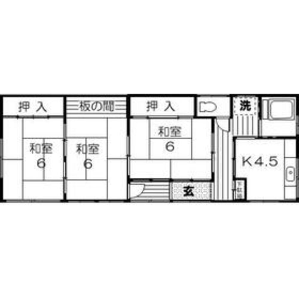 仙台市営地下鉄南北線 愛宕橋駅 平屋建て 築41年 宮城県仙台市太白区向山4丁目 (5.5万円／3K (和 6・6・6 K 4.5)／56.1㎡)｜賃貸物件(賃貸マンション・アパート・一戸建て