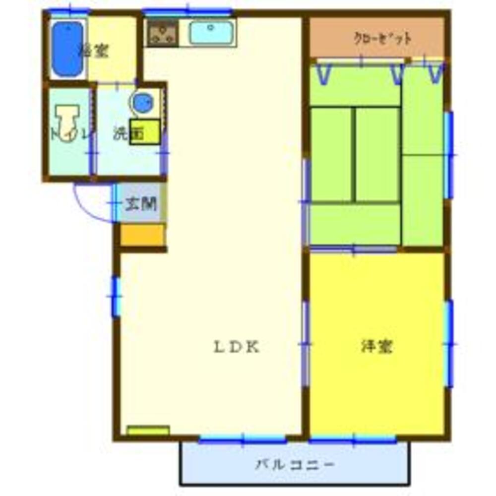 コーポラス小川B 宮城県多賀城市東田中2丁目 (5万円／2LDK (和 6 洋