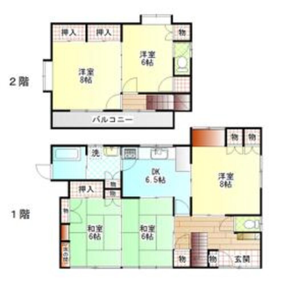 鹿児島県志布志市有明町野井倉 鹿児島県志布志市有明町野井倉 (4.5万円／5DK (和 6・6 洋 6・8・8 DK 6.5)／108.09㎡)｜賃貸物件(賃貸マンション・アパート・一戸建て