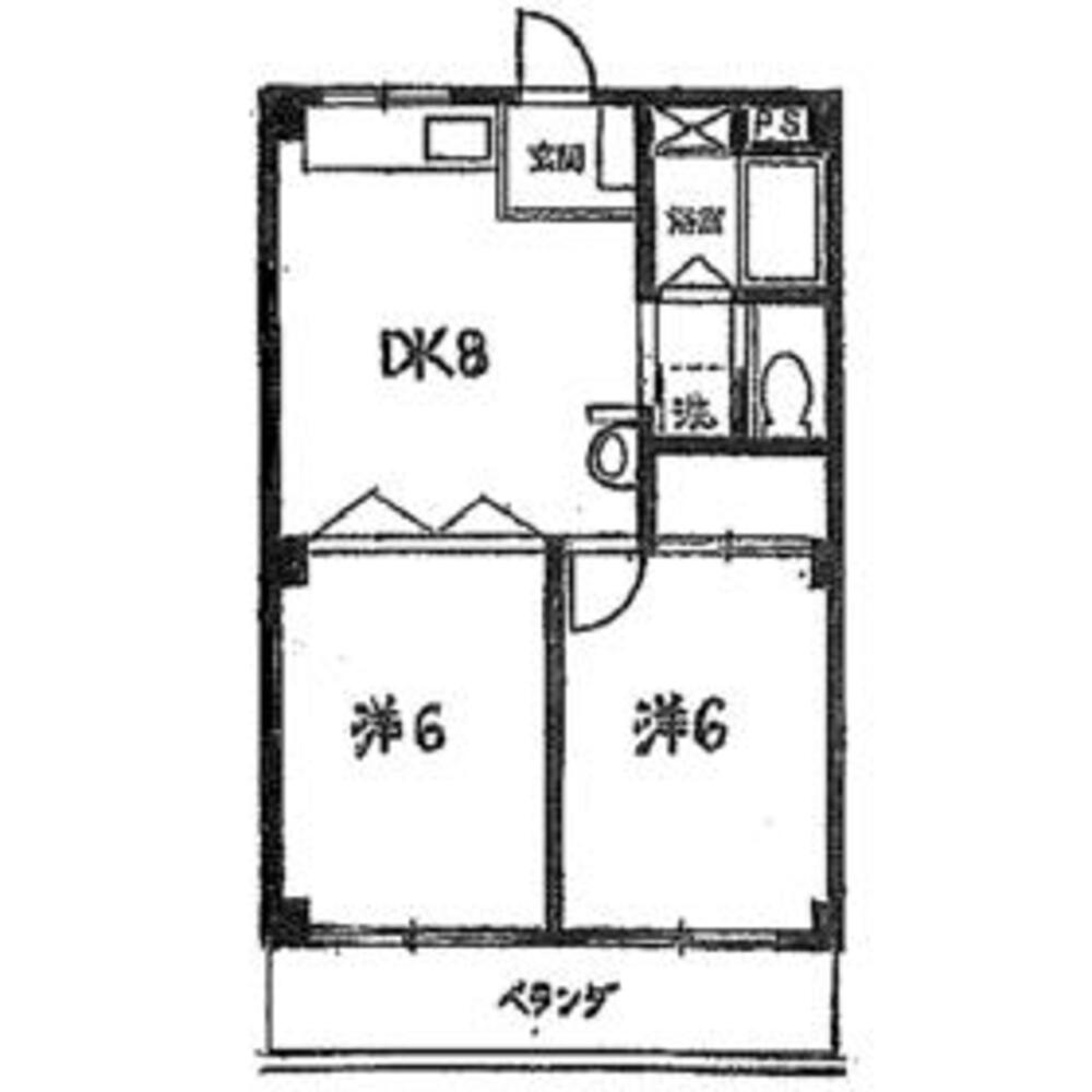 旭町ヤマサコーポ 埼玉県草加市旭町1丁目 (6.3万円／2DK (洋 6・6 DK 8)／41.25㎡)｜賃貸物件(賃貸マンション・アパート